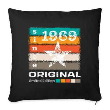 Geburtsjahr 1969 Retro - Sofakissenbezug 45 x 45 cm - Schwarz - Vorne