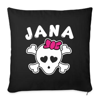 Jana Design pour les filles et les femmes - Housse de coussin décorative 45 x 45 cm - noir - Devant