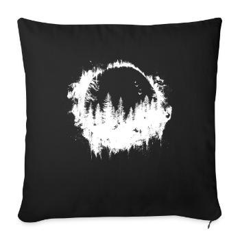 Wald, Camping, Wandern - Sofakissenbezug 45 x 45 cm - Schwarz - Vorne