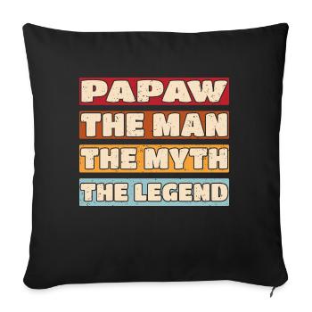 Papa Grand-père disant Papaw L’homme Le mythe La légende - Housse de coussin décorative 45 x 45 cm - noir - Devant