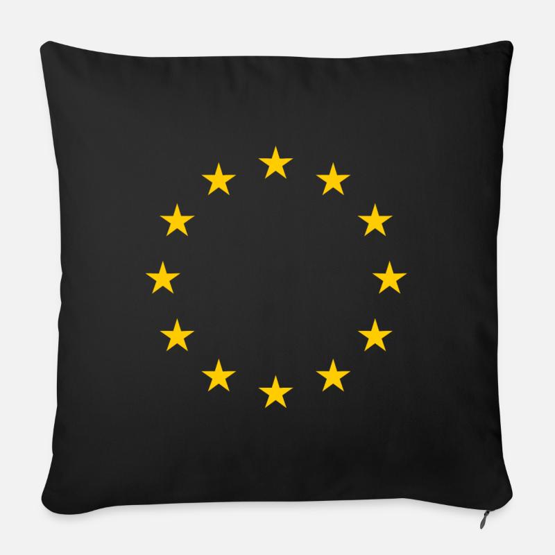 Europa Flagge - Sofakissenbezug 45 x 45 cm - Schwarz