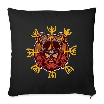 Wikinger Odin | Rabengott Krieger Walhalla Valknut - Sofakissenbezug 45 x 45 cm - Schwarz - Vorne