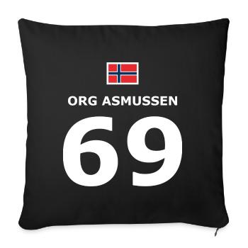 Lustiges Fußballtrikot - Org Asmussen - Sofakissenbezug 45 x 45 cm - Schwarz - Vorne