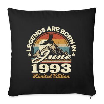 30 years old - legendary since june 1993 - Sofa pillowcase 17,3'' x 17,3'' (45 x 45 cm) - black - Front