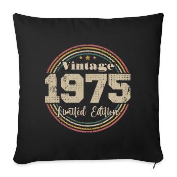 1975 Retro Vintage Birthday Born In - 1975 - Sofa pillowcase 17,3'' x 17,3'' (45 x 45 cm) - black - Front
