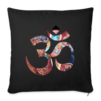 Om krishna Yoga - Sofakissenbezug 45 x 45 cm - Schwarz - Vorne