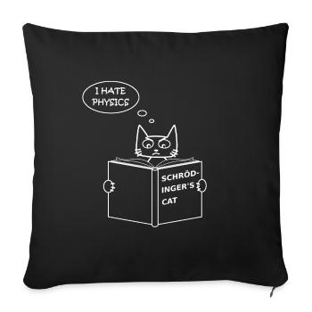 Le chat de Schrödinger - Housse de coussin décorative 45 x 45 cm - noir - Devant