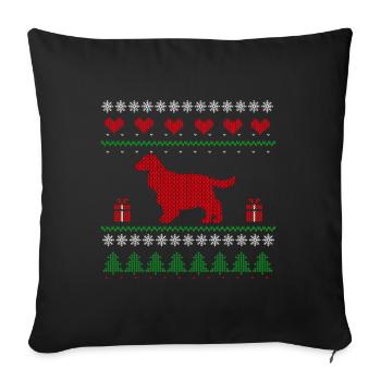 Cadeau de Noël de cocker de Noël moche - Housse de coussin décorative 45 x 45 cm - noir - Devant