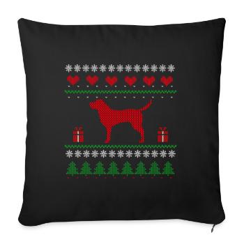 Cadeau de chien de Noël du Labrador - Housse de coussin décorative 45 x 45 cm - noir - Devant