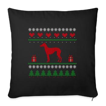 Ugly Christmas Whippet Greyhound Gift - Sofa pillowcase 17,3'' x 17,3'' (45 x 45 cm) - black - Front