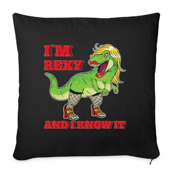 Rexy And I Know It - Housse de coussin décorative 45 x 45 cm - noir - Devant