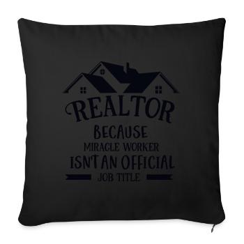 Courtier parce que miraculeuse pas une profession officielle - Housse de coussin décorative 45 x 45 cm - noir - Devant