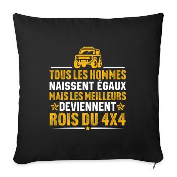 les meilleurs deviennent rois du 4x4 pilote de 4x4 - Housse de coussin décorative 45 x 45 cm - noir - Devant