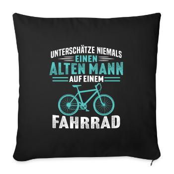 Alten mann auf einem fahrrad - Sofakissenbezug 45 x 45 cm - Schwarz - Vorne
