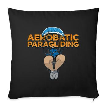 Aerobatic Paragliding orange - Sofakissenbezug 45 x 45 cm - Schwarz - Vorne