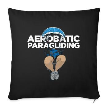 Aerobatic Paragliding white - Sofakissenbezug 45 x 45 cm - Schwarz - Vorne