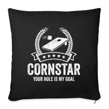 Cornhole Cornstar Votre trou est mon objectif - Housse de coussin décorative 45 x 45 cm - noir - Devant