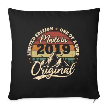 Original 2019 Vintage Rétro Cadeau D'anniversaire - Housse de coussin décorative 45 x 45 cm - noir - Devant