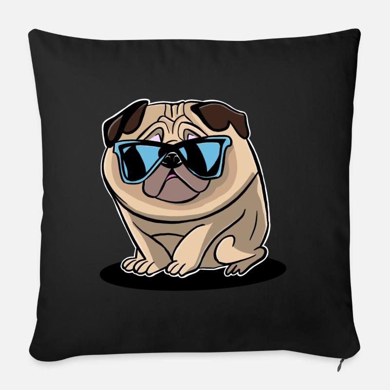 Mops - Sofakissenbezug 45 x 45 cm - Schwarz