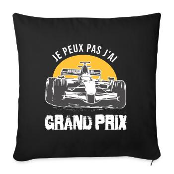 Je peux pas j ai Grand Prix course automobile - Housse de coussin décorative 45 x 45 cm - noir - Devant