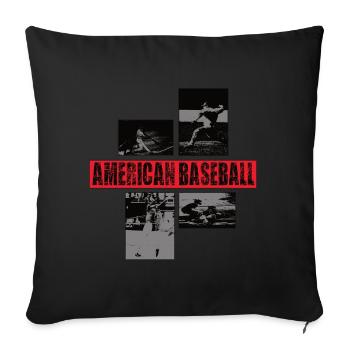 Cadeau de l’équipe américaine de baseball pour hommes garçons filles - Housse de coussin décorative 45 x 45 cm - noir - Devant