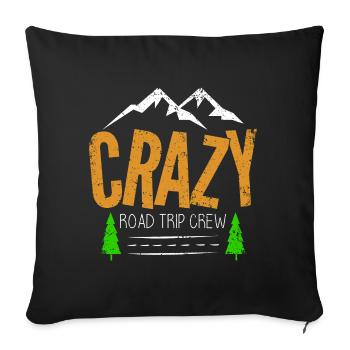 Crazy Road Trip Crew | Vacation Travel - Sofa pillowcase 17,3'' x 17,3'' (45 x 45 cm) - black - Front