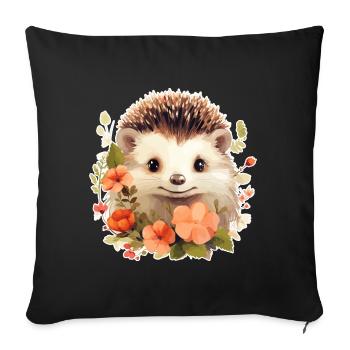 Süßer Igel - Sofakissenbezug 45 x 45 cm - Schwarz - Vorne
