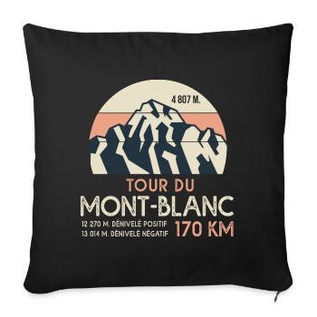 Hiking Mont Blanc Sport Hiking - Sofa pillowcase 17,3'' x 17,3'' (45 x 45 cm) - black - Front