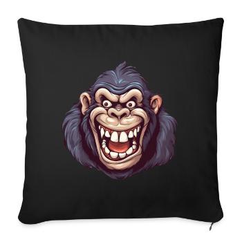 Angry Gorilla Scream - Kawaii Primate Design - Sofa pillowcase 17,3'' x 17,3'' (45 x 45 cm) - black - Front