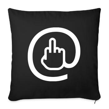 Middle finger / stinky finger for nerds - Sofa pillowcase 17,3'' x 17,3'' (45 x 45 cm) - black - Front