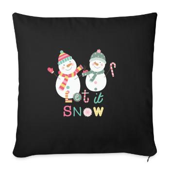 Fun Snowman Let It Snow Colorful Christmas - Sofa pillowcase 17,3'' x 17,3'' (45 x 45 cm) - black - Front