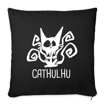 CATHULHU Funny Role Playing Cat RPG - Sofa pillowcase 17,3'' x 17,3'' (45 x 45 cm) - black - Front