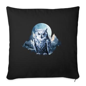 Schnee Eule - Sofakissenbezug 45 x 45 cm - Schwarz - Vorne