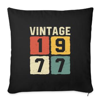 Vintage 1977 Born 1977 - Sofa pillowcase 17,3'' x 17,3'' (45 x 45 cm) - black - Front