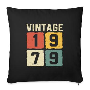 Vintage 1979 Born 1979 - Sofa pillowcase 17,3'' x 17,3'' (45 x 45 cm) - black - Front
