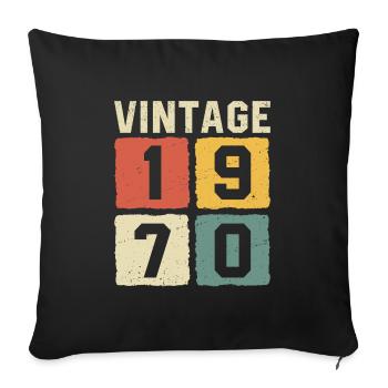 Vintage 1970 Born 1970 - Sofa pillowcase 17,3'' x 17,3'' (45 x 45 cm) - black - Front
