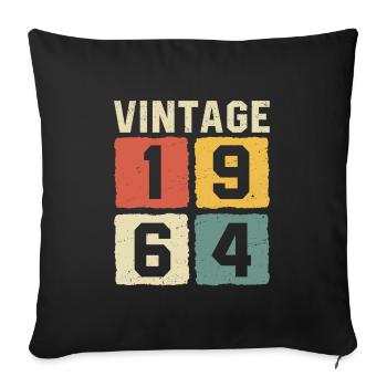 Millésime 1964 Né en 1964 - Housse de coussin décorative 45 x 45 cm - noir - Devant