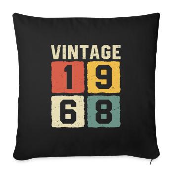 Vintage 1968 Born 1968 - Sofa pillowcase 17,3'' x 17,3'' (45 x 45 cm) - black - Front