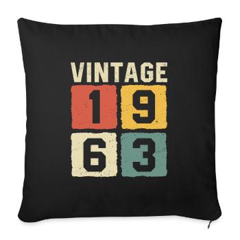 Vintage 1963 Born 1963 - Sofa pillowcase 17,3'' x 17,3'' (45 x 45 cm) - black - Front