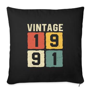 Millésime 1991 Né en 1991 - Housse de coussin décorative 45 x 45 cm - noir - Devant