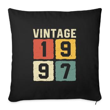 Vintage 1997 Born 1997 - Sofa pillowcase 17,3'' x 17,3'' (45 x 45 cm) - black - Front