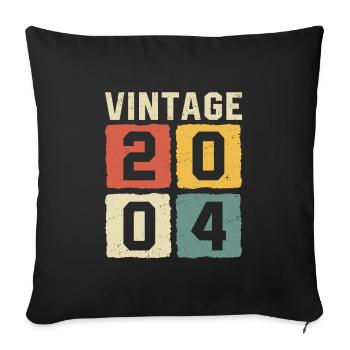 Vintage 2004 Born 2004 - Sofa pillowcase 17,3'' x 17,3'' (45 x 45 cm) - black - Front
