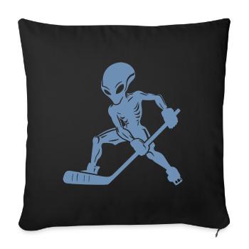 Alien Ice Hockey Player Silhouette Minimalist - Sofa pillowcase 17,3'' x 17,3'' (45 x 45 cm) - black - Front