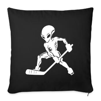 Alien Ice Hockey Player Silhouette Minimalist - Sofa pillowcase 17,3'' x 17,3'' (45 x 45 cm) - black - Front