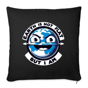 Flat Earth Humor: Satire & Ironic Jokes - Sofa pillowcase 17,3'' x 17,3'' (45 x 45 cm) - black - Front