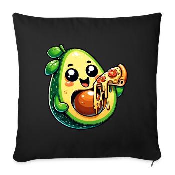 Avocado Pizza Cheese Lover - Sofa pillowcase 17,3'' x 17,3'' (45 x 45 cm) - black - Front