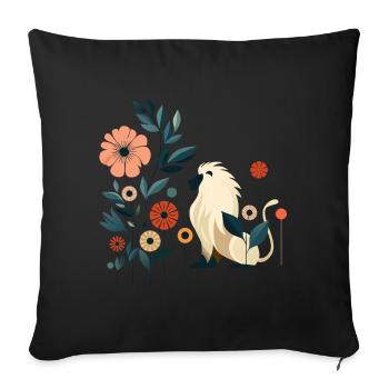 Floral Lion - Sofa pillowcase 17,3'' x 17,3'' (45 x 45 cm) - black - Front