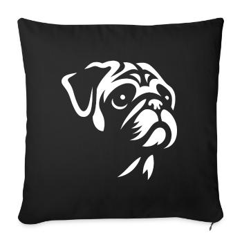 Carlin Silhouette Animal Minimaliste Élégant - Housse de coussin décorative 45 x 45 cm - noir - Devant