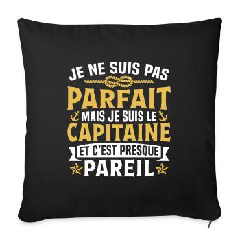 je suis le capitaine - Housse de coussin décorative 45 x 45 cm - noir - Devant