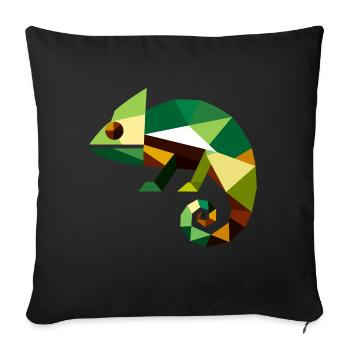 Geometric Chameleon - Sofa pillowcase 17,3'' x 17,3'' (45 x 45 cm) - black - Front